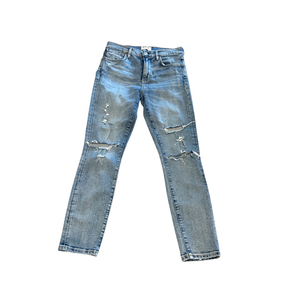 Agolde Sophie High Rise Skinny Distressed Jeans Medium Wash Blue Size 27